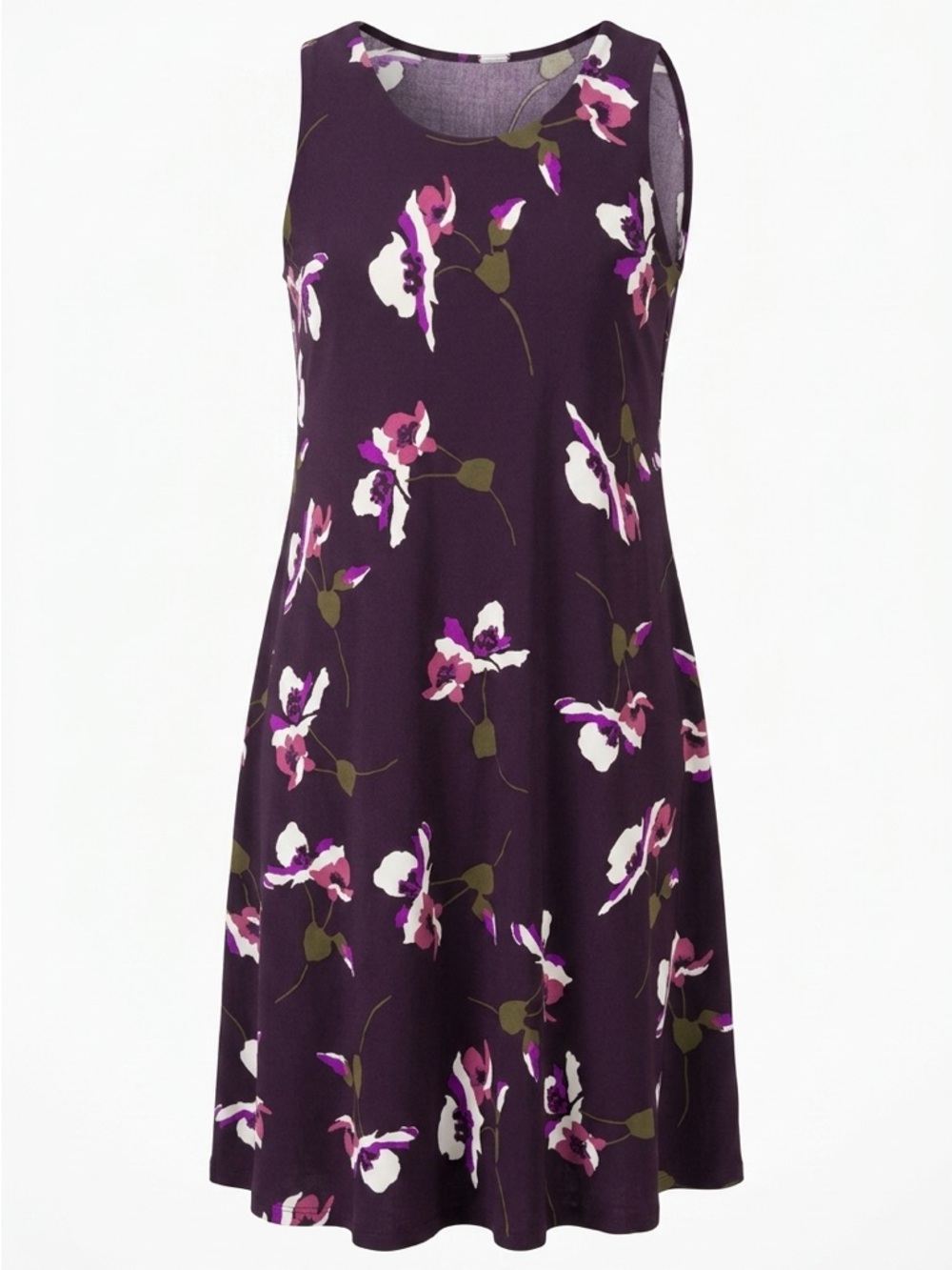 Lauren Ralph Lauren Women's Sleeveless Floral Swing Dress - Plum Sz 2 nwot - Picture 2 of 4